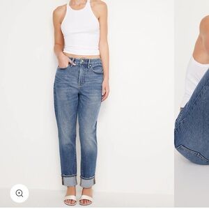 Good American Dark Blue Straight Leg Jeans